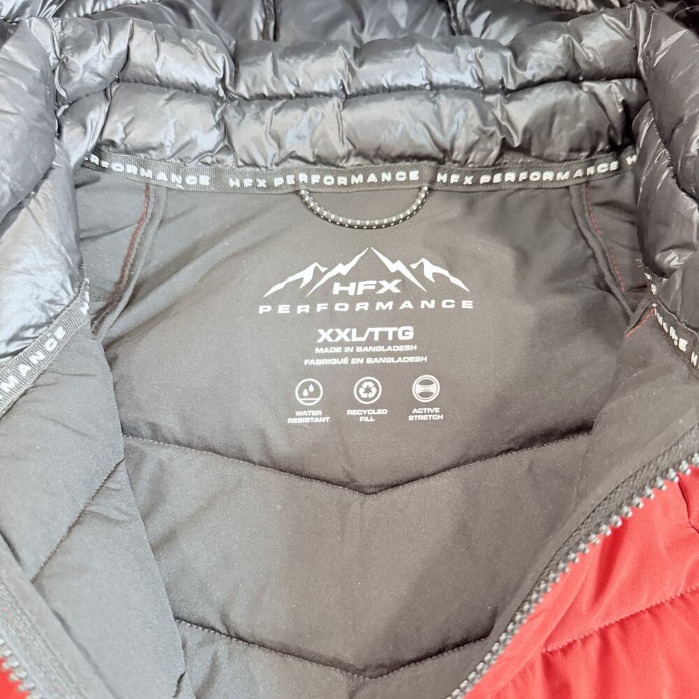 Women's Sz 2XL HFX Performance Hooded Puffer Coat Parka Red Quilted Gorpcore - Picture 4 of 14